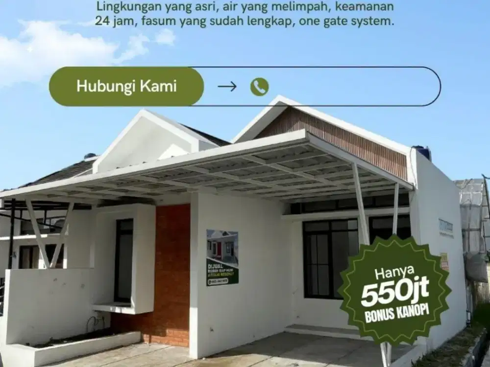 BONUS KANOPI HARGA ALL IN! Rumah di Cluster One Gate Cihanjuang Paronpong Lembang pasteur