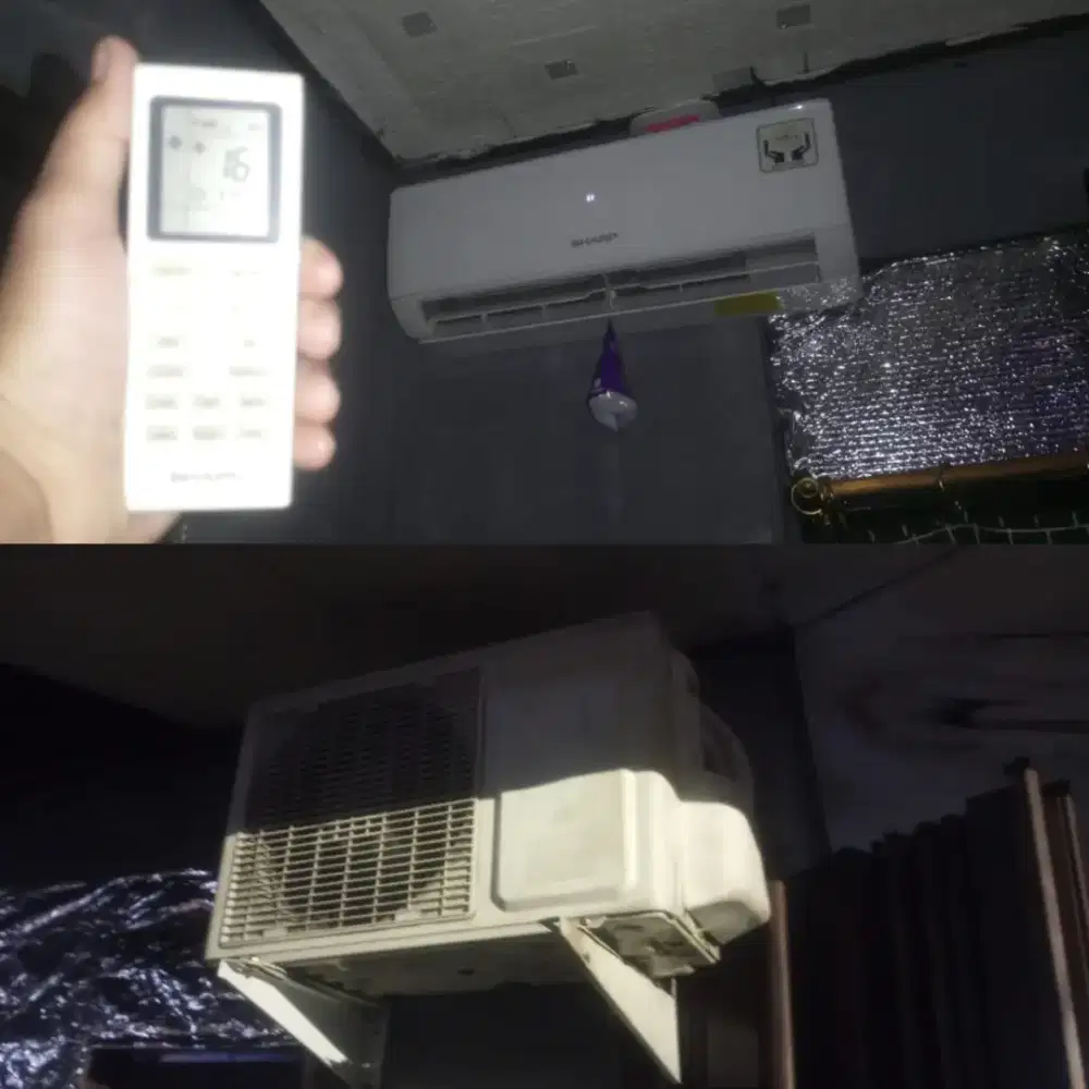 jual AC Merc Sharp low Watt setengah pk, barang masih terpasang