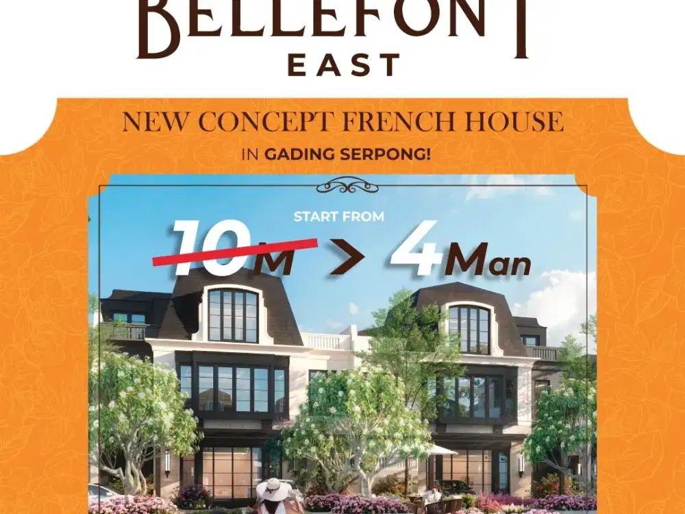 Dijual rumah cluster Elit Bellefont  The springs summarecon serpong