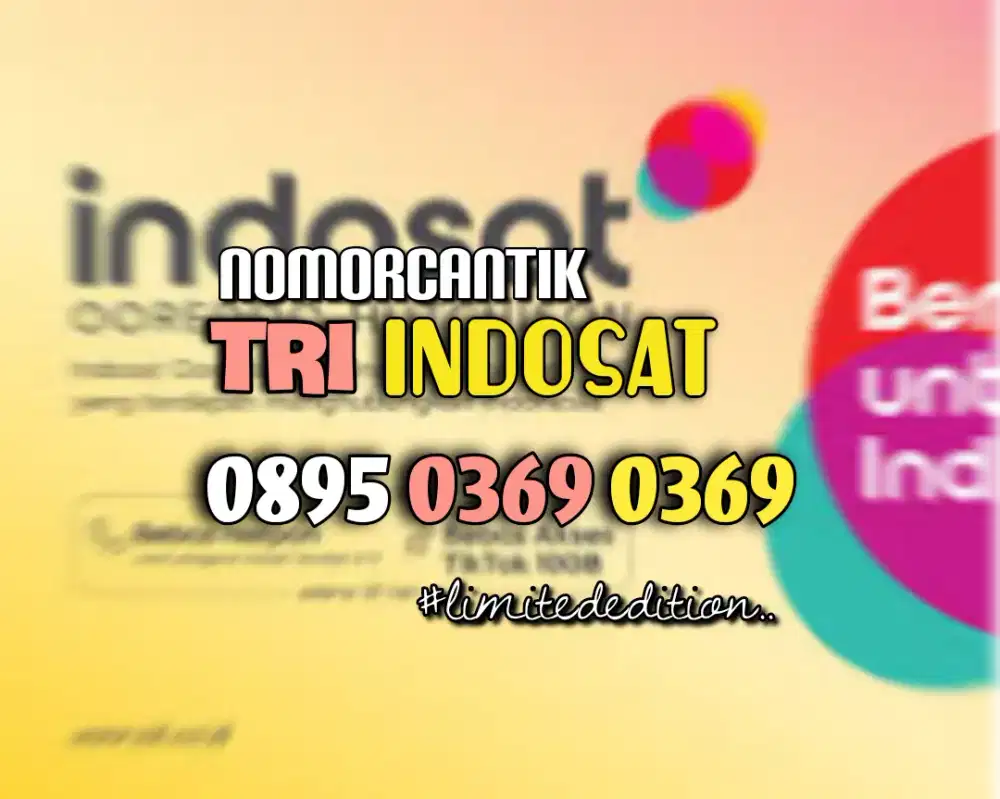 (bisa COD) Nomor CANTIK kartu TRI INDOSAT DOBEL ABCD 0369 #02