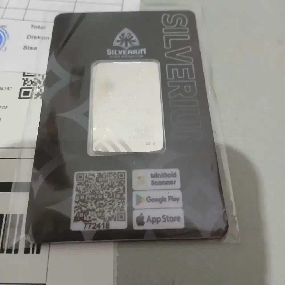 Perak murni silverium 9.9gr logam mulya scaner barcod