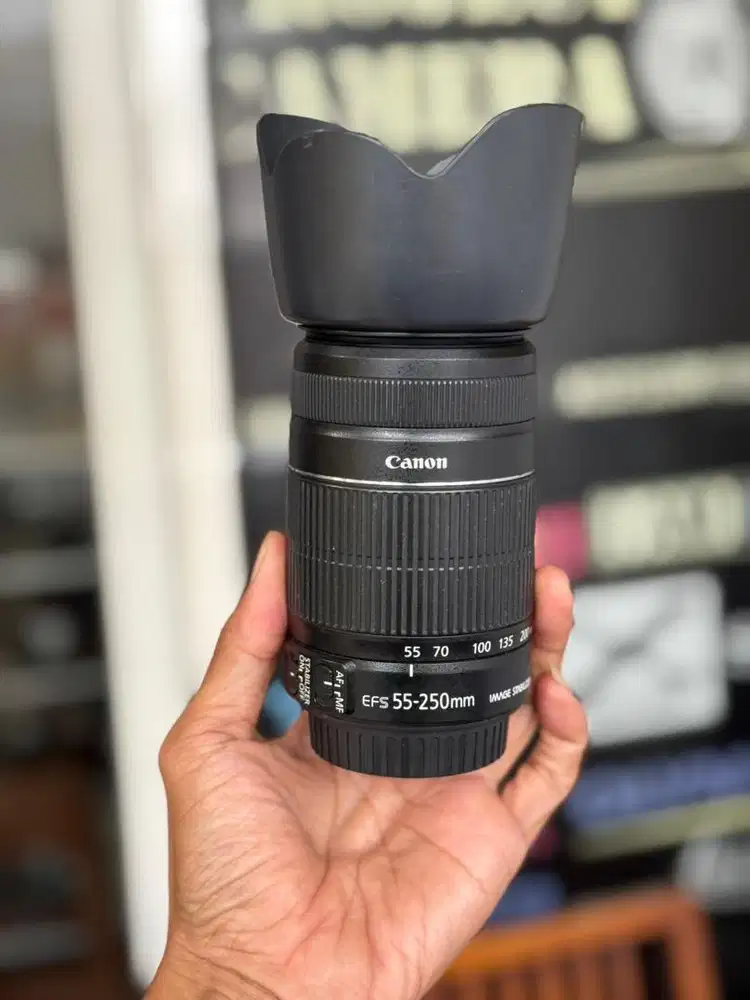 Canon EFS 55-250mm IS II Bonus Hood Mulus No Jamur Istimewa