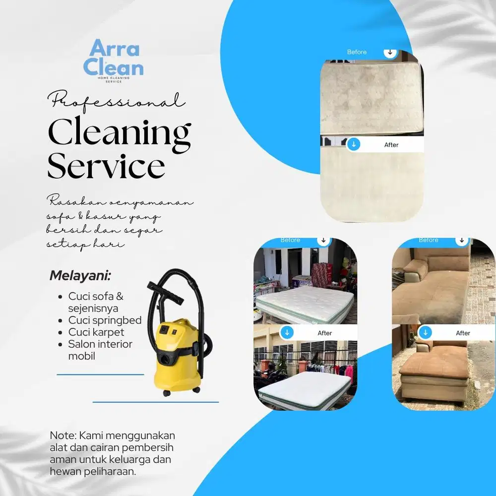 SPESIALIS CUCI SOFA, SPRING BED, KARPET & SALON INTERIOR MOBIL