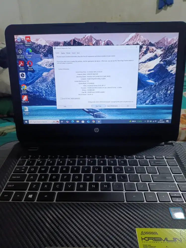 Laptop HP Second Mulus i5 Gen 6 RAM 8 GB SSD 256GB