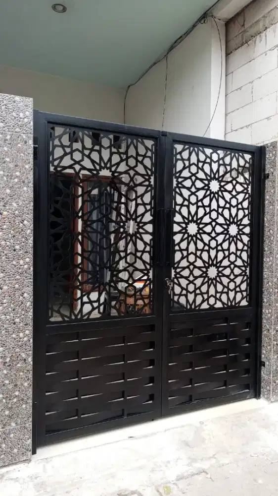 Pintu pagar cutting laser+sulam