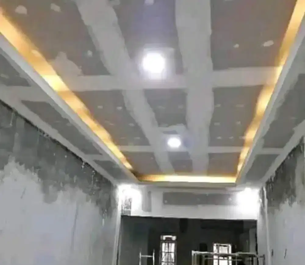 Plafon gypsum flat rangka hollow