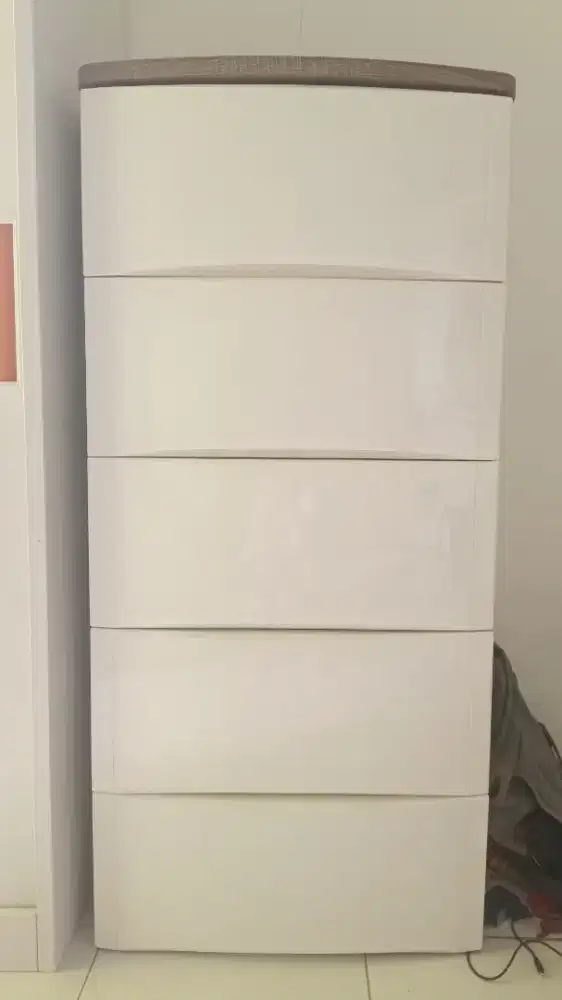 Lemari laci susun plastik kayu jumbo premium big estetik murah