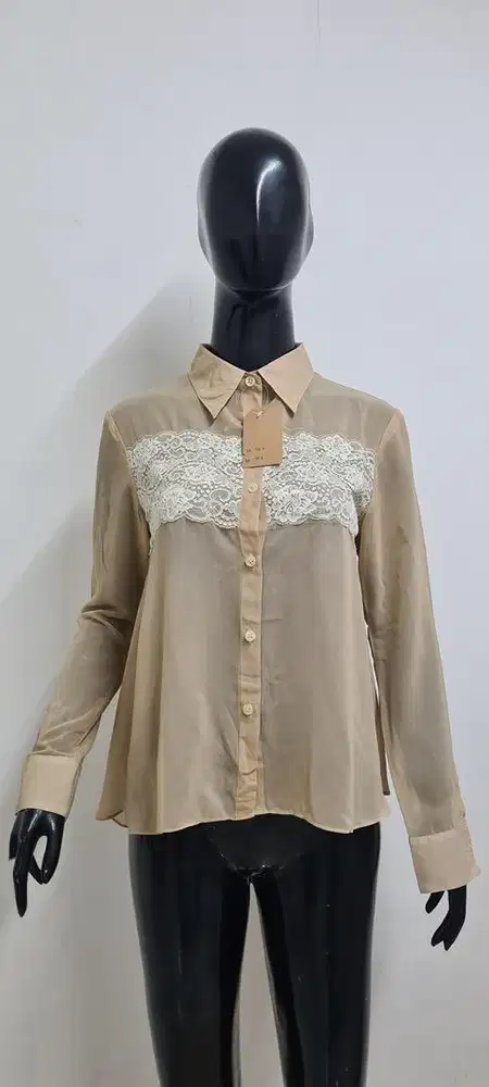 Atasan brukat sifon moca, kemeja brukat sifon premium