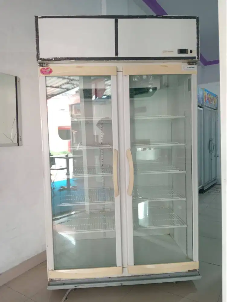 Showcase 2 pintu merk Panasonic 1000L bekas murah normal siap pakai