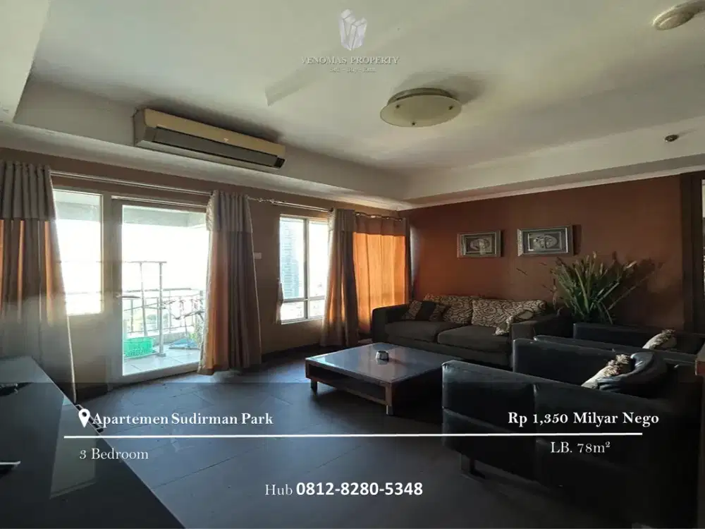 Dijual Apartement Sudirman Park 3BR Full Furnished Lantai Tinggi