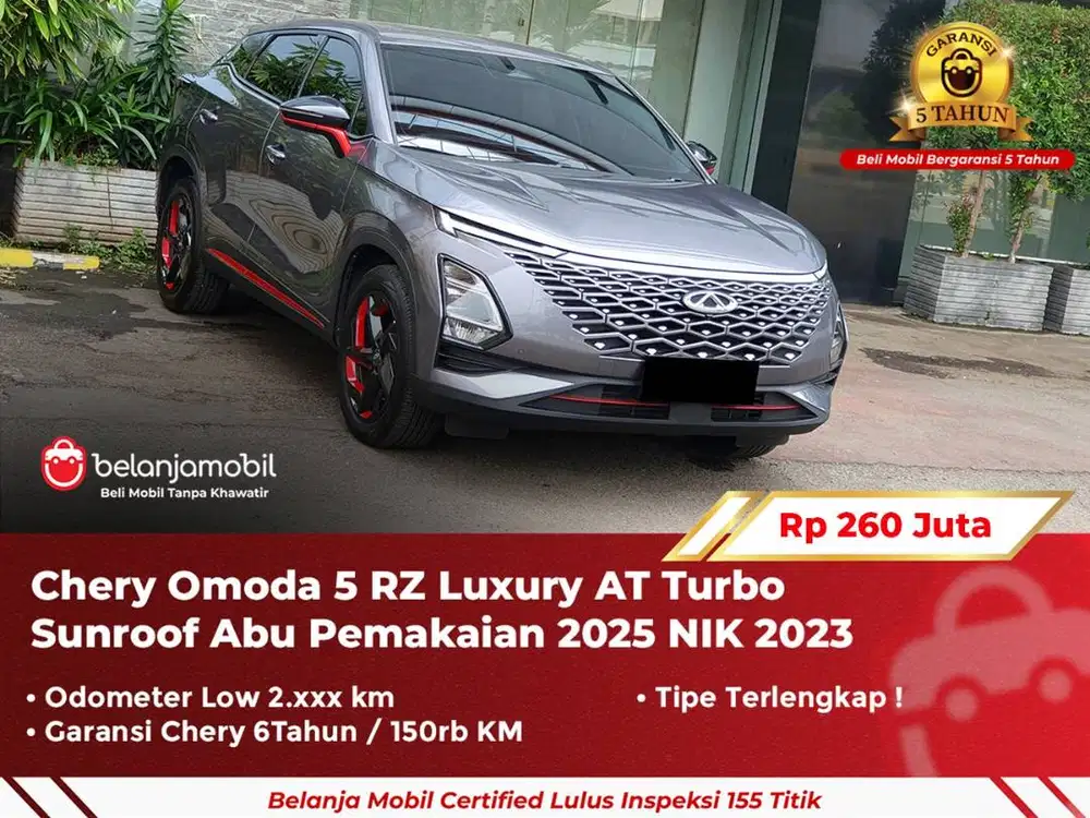 [ GARANSI 5TH ] Chery Omoda 5 RZ Luxury AT Turbo Sunroof Abu 2023/2024