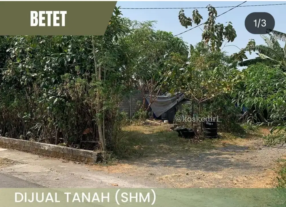 Di jual tanah di daerah Betet Pesantren Kota Kediri