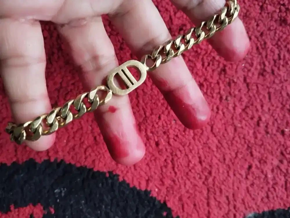 Gelang titanium rantai emas tdk luntur