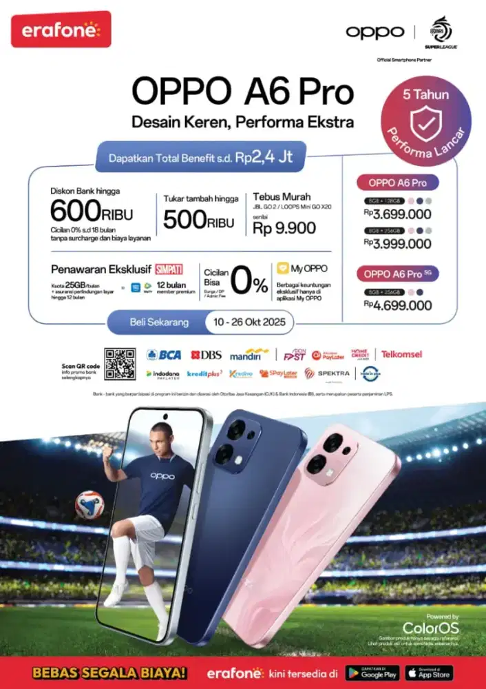 PROMO SPESIAL OPPO A6 Pro, bisa di cicil menggunakan Home kredit