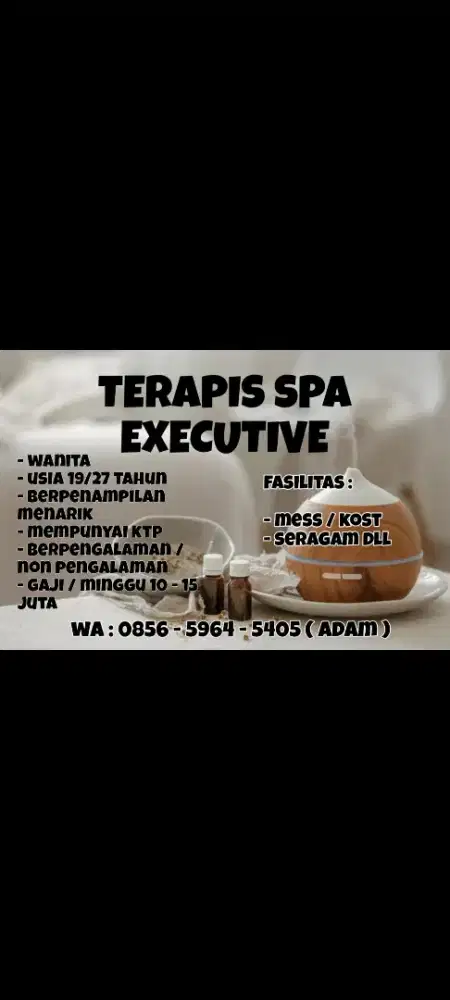 Terapis wanita  ( mens spa)
