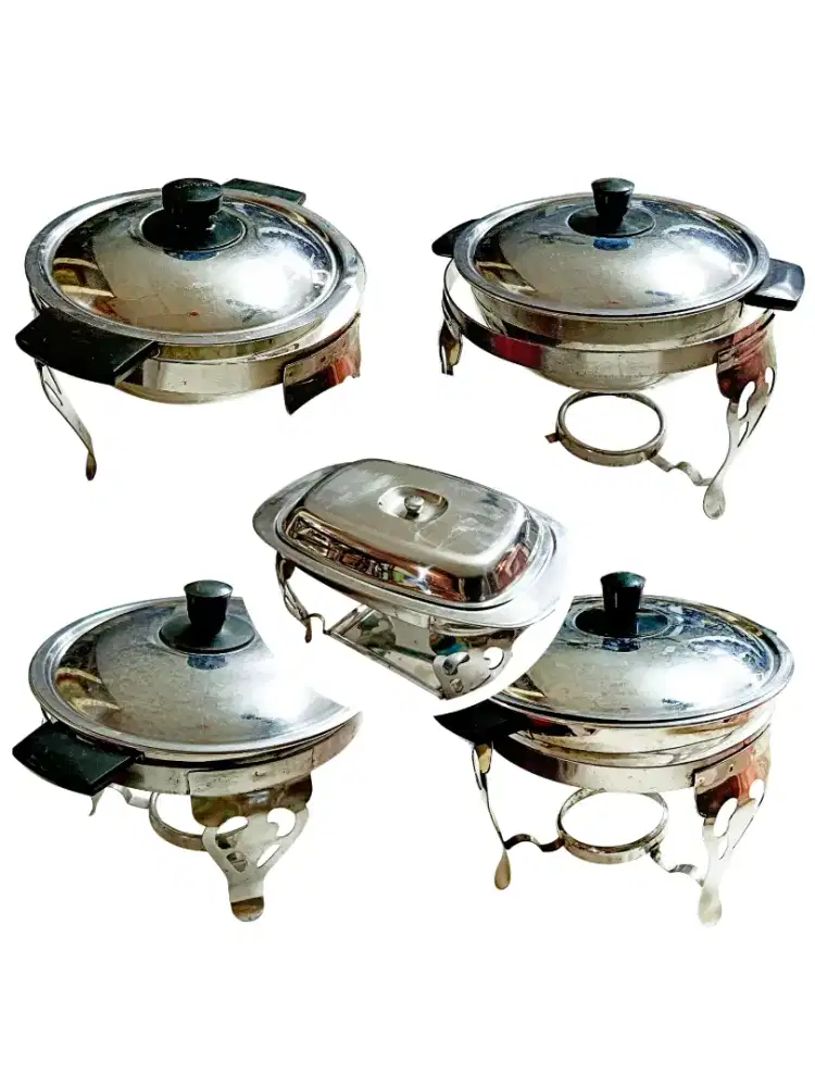 5 chafing bowl stainless steel (1 set) / panci pemanas