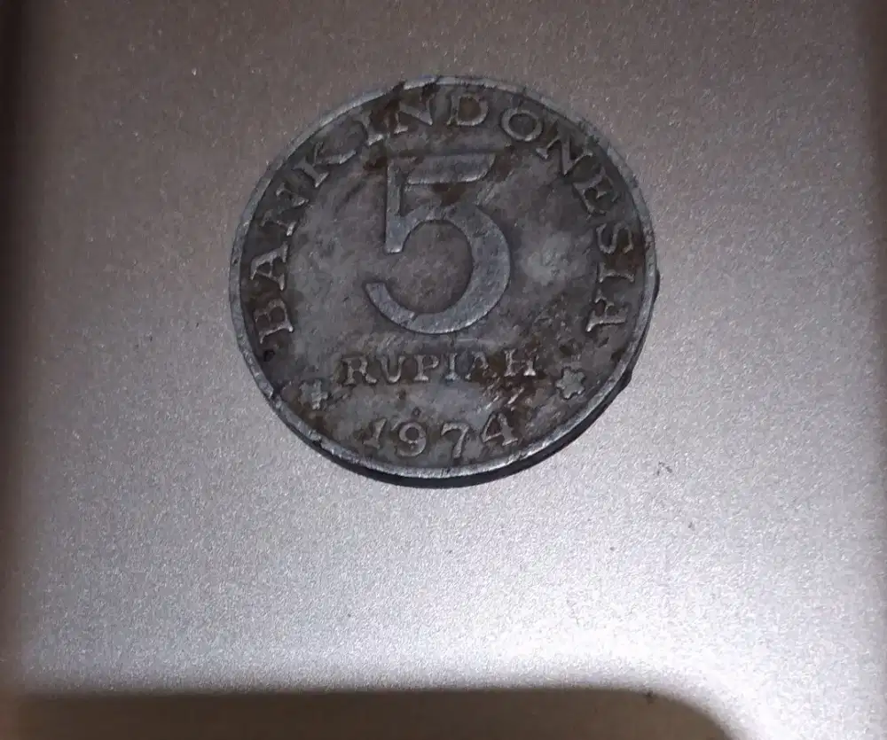 Uang koin kuno 5 Rupiah 1974
