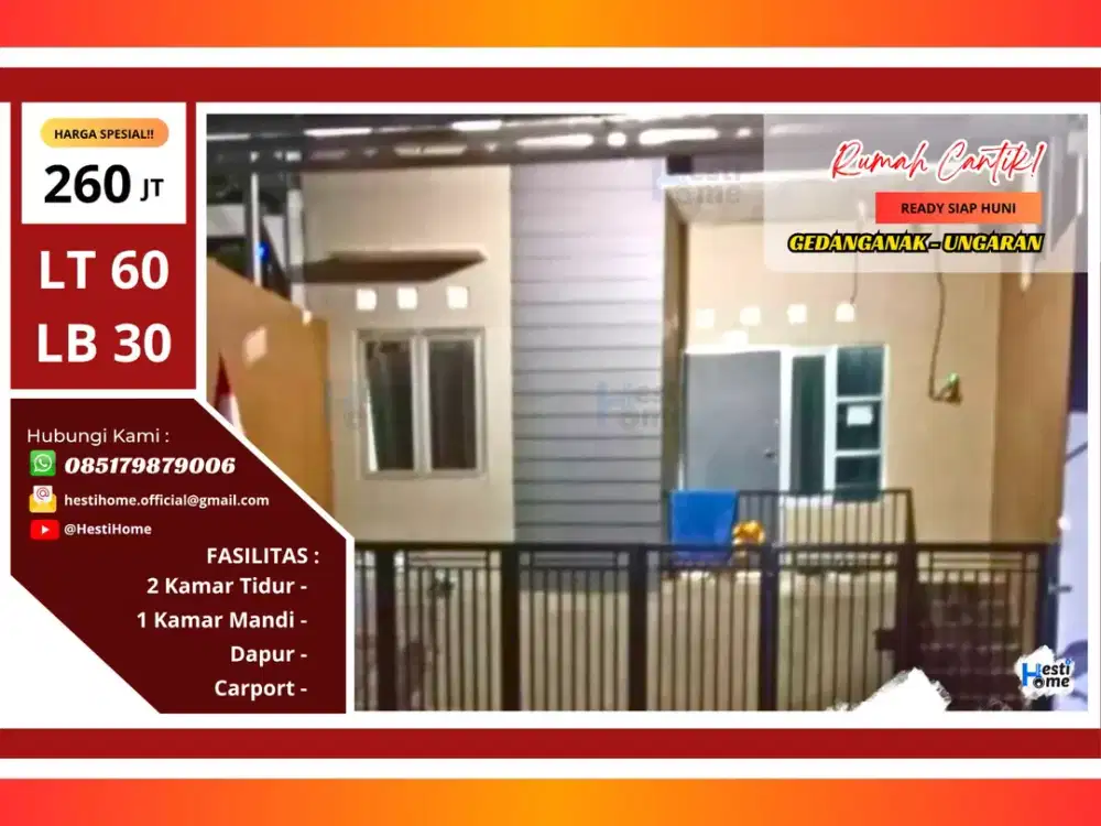 Rumah Cantik Siap Huni 260 Juta di Ungaran Timur – Dekat Kampus UNDARIS! Yuk Survei Sekarang!