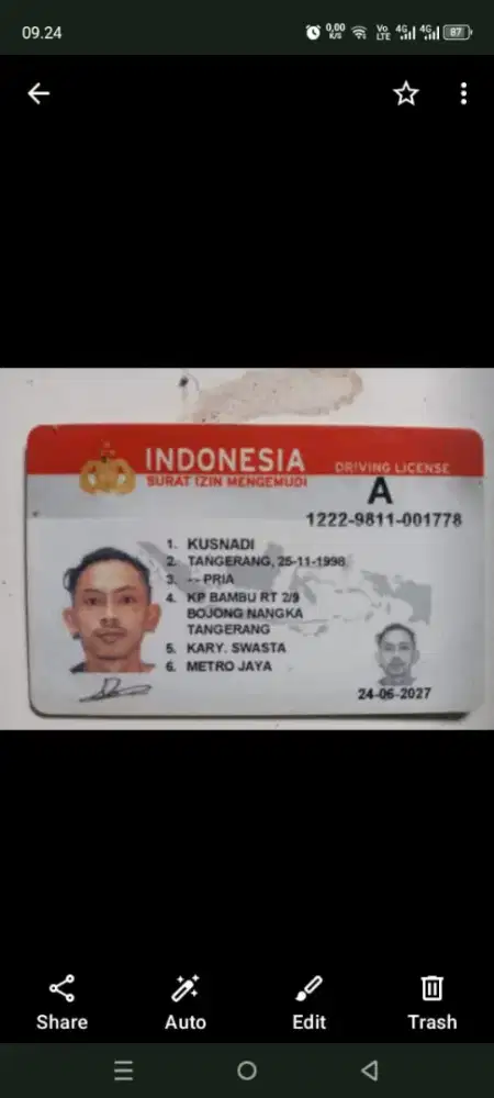 Cari kerjaan supir pribadi/box