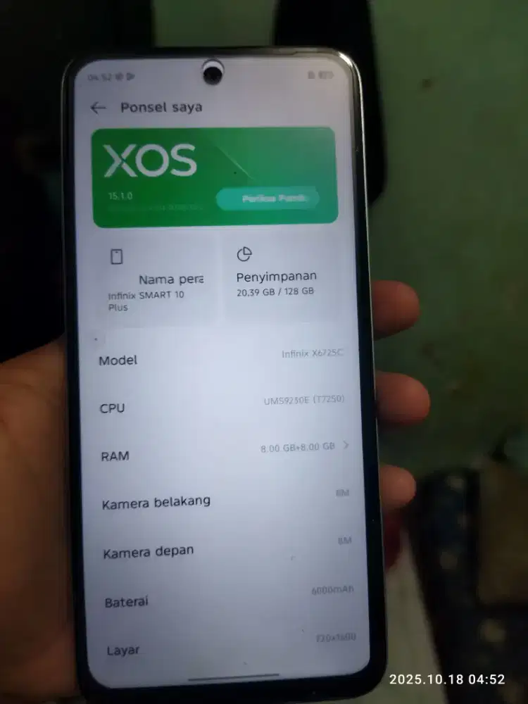 Infinix smart10 plus 8/128 fullset ori nominus mulus