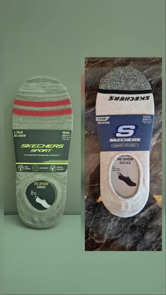 kaos kaki Skechers - No Show Men (3 pairs) Original