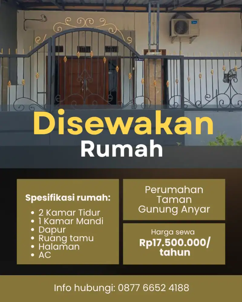 Disewakan rumah di Taman Gunung Anyar Surabaya