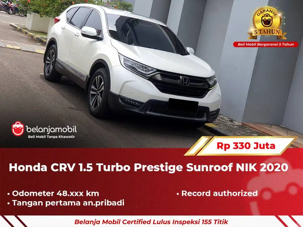 [ GARANSI 5TH ] Honda CRV CR-V CR V 1.5 Turbo Prestige Sunroof 2020/20