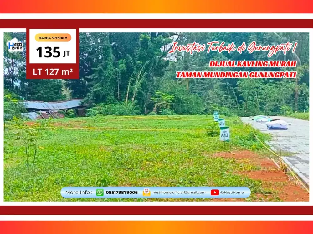Kavling Murah di Mundingan Gunungpati, 100 meter ke Jalan Raya, Nempel Pemukiman, Cocok Buat Hunian/Investasi!