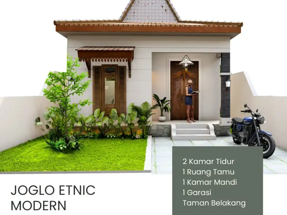 Rumah Semi Joglo Modern, View Sawah di Sleman Timur