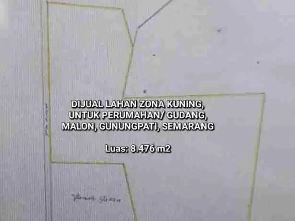 DIJUAL TANAH PEKARANGAN  ZONA KUNING UNTUK GUDANG ATAU PERUMAHAN, GUNUNGPATI SEMARANG