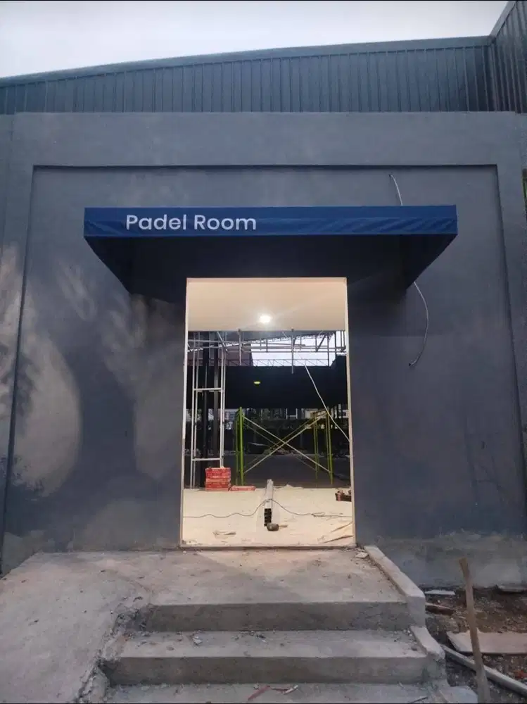 kanopi kain awning warna biru elegan pemasangan se jabodetabek