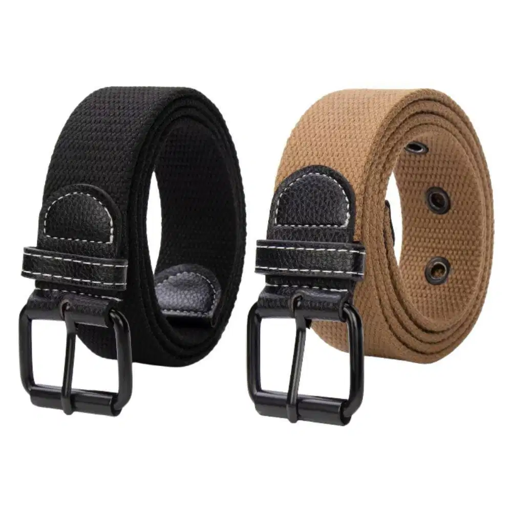 Tali pinggang pria keren hitam bahan nylon ges8 model rel