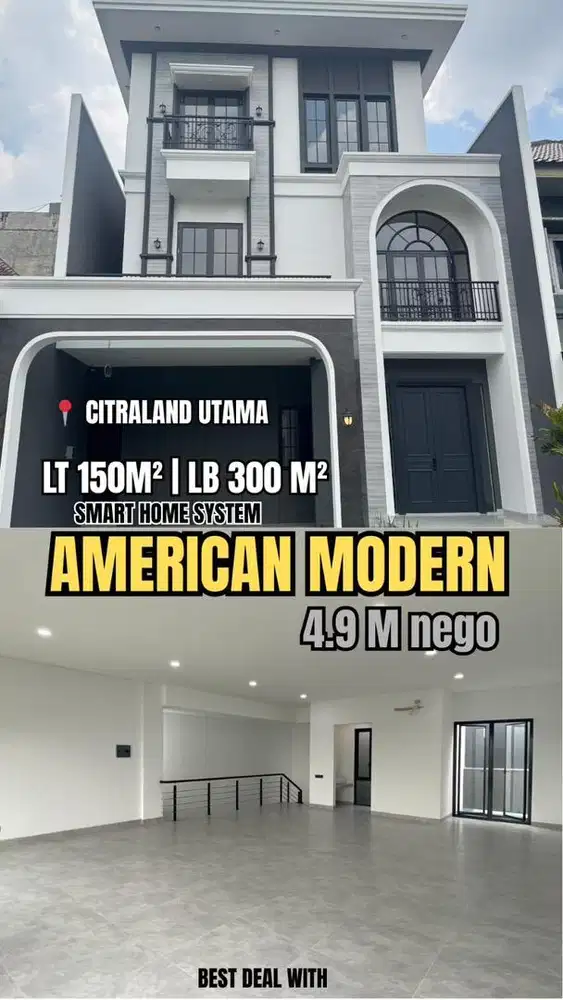 Rumah baru Gress American Style di citraland dekat  Gwalk dan Pakuwon
