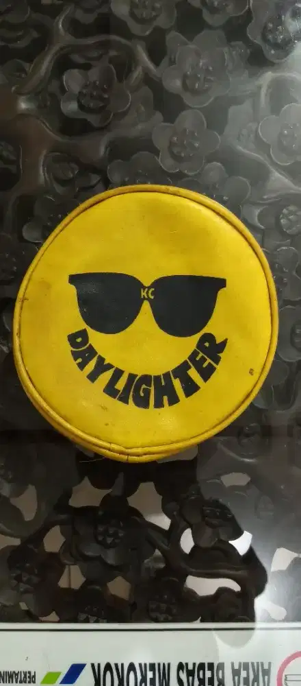 KC HiLiTES Retro 6 Yellow Vinyl Cover Black KC DAYLIGHTER Smiley Face