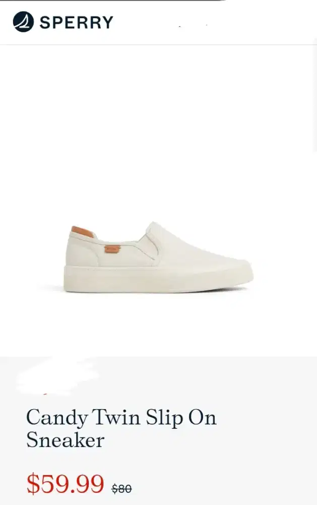 Sepatu SLIP ON SPERRY  twin Leather