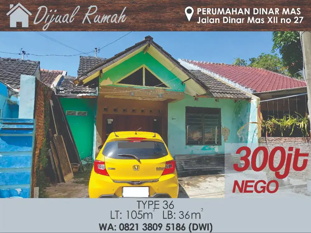RUMAH DIJUAL DI BAWAH NJOP — HARGA TANAH AJA, BONUS RUMAHNYA