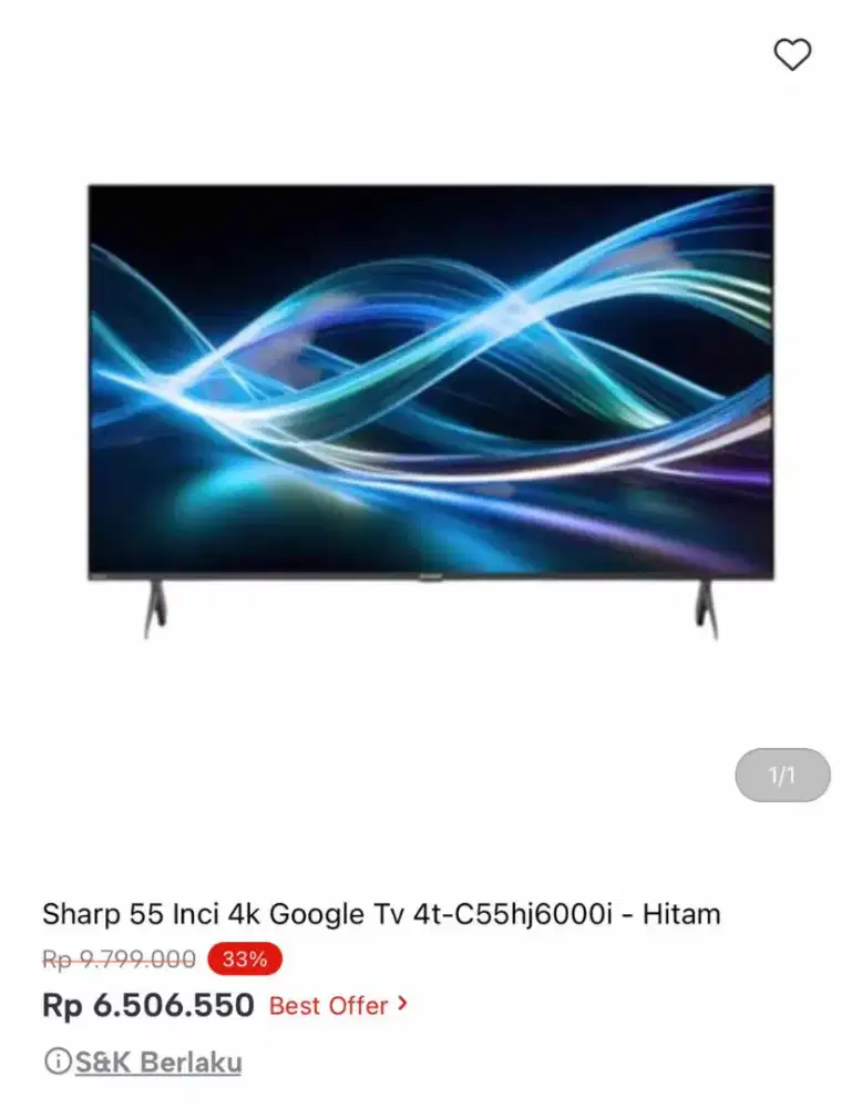 Google Tv sharp 55 inci