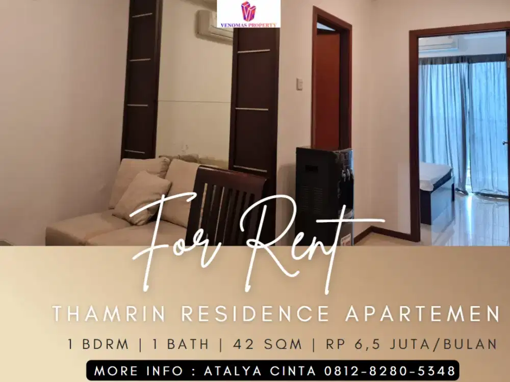 Disewakan Apartement Thamrin Residence 1 Bedroom Full Furnished