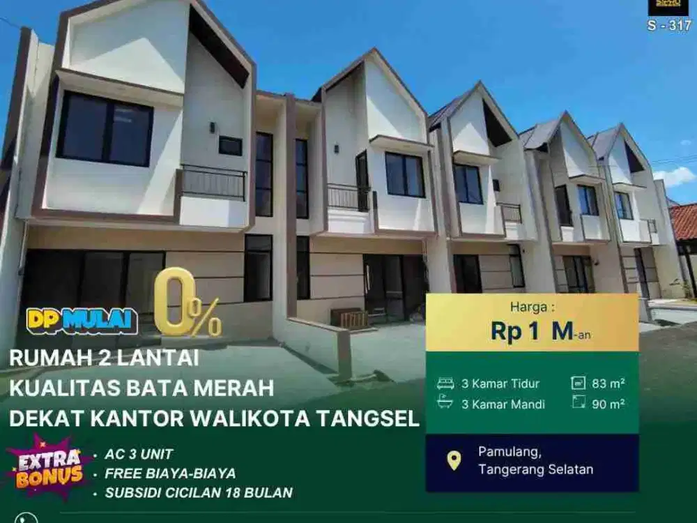Jual Rumah Cluster Pamulang nego Strategis KPR Promo Discount 150jutaan
