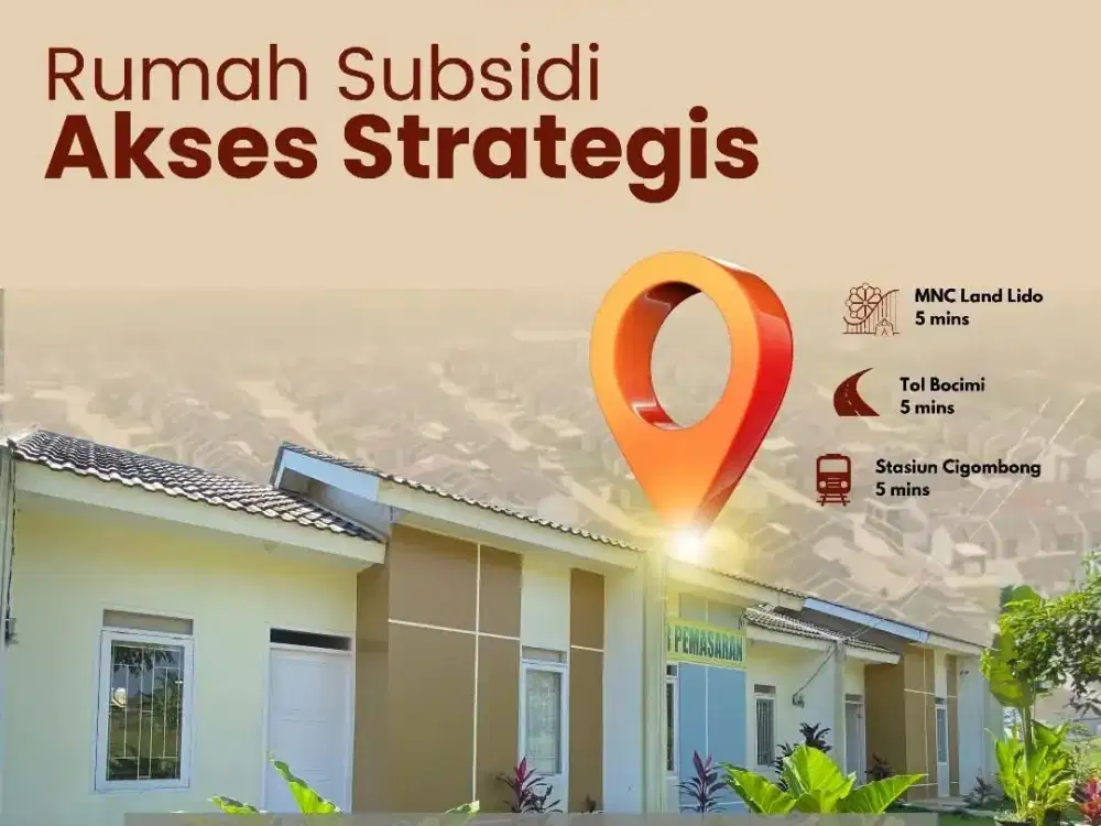 Rumah subsidi pemerintah di bogor cicilan 1,2 flat