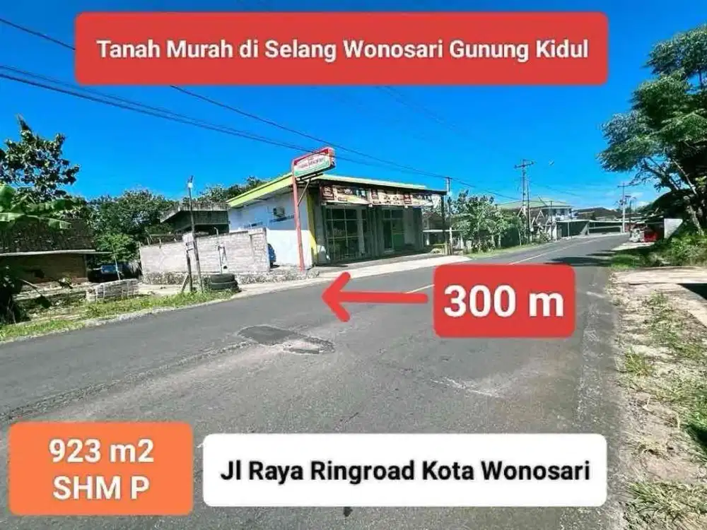 Jual Tanah Murah di Selang Kota Wonosari Gunungkidul Dekat Al Azhar Kampus UGK dll