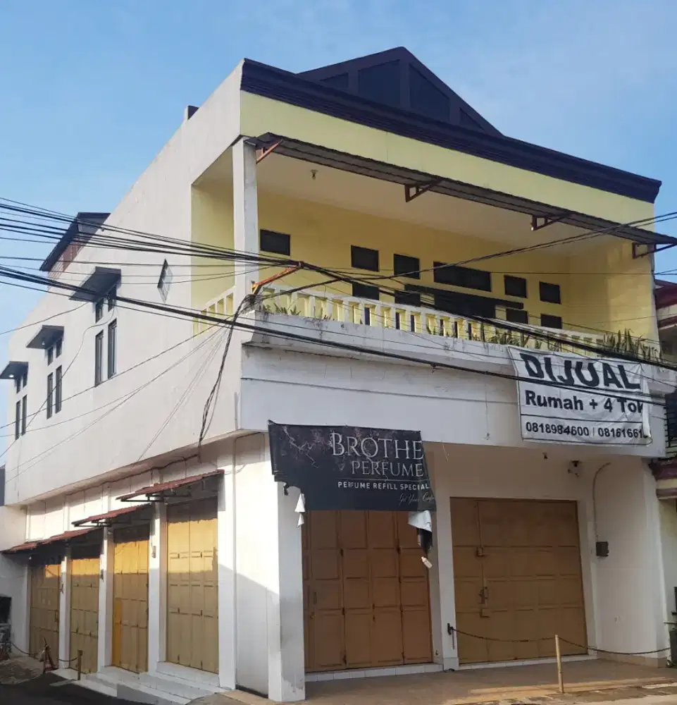 Dijual 1 Rumah + 4 Toko Kontrakan Siap Pakai