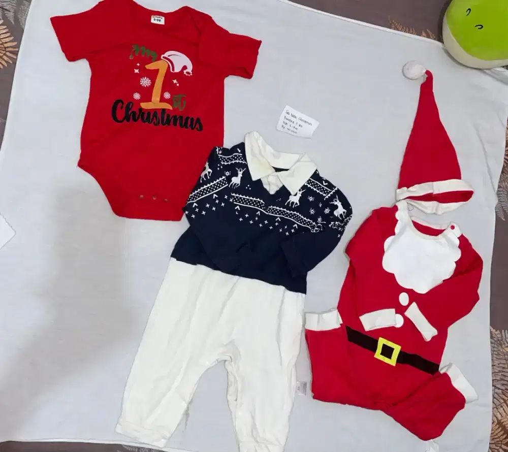 Preloved baju bayi natal dan jumper set