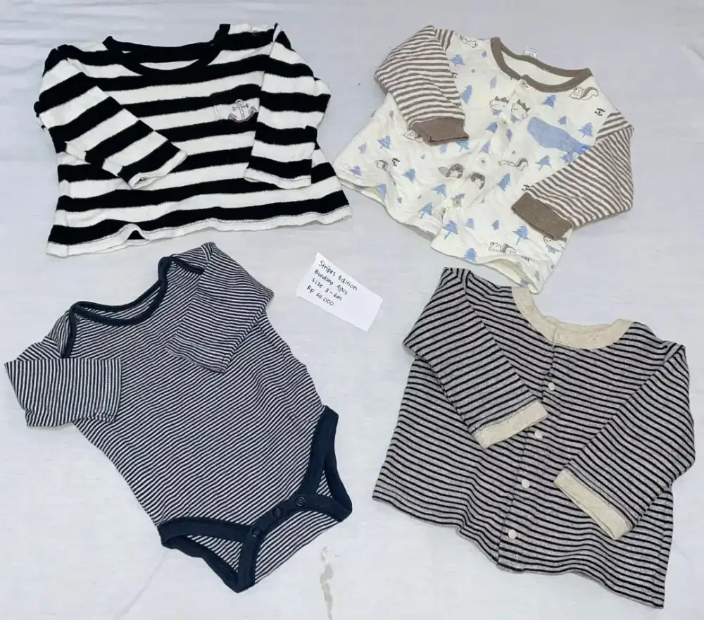 Preloved baju bayi stripes edition