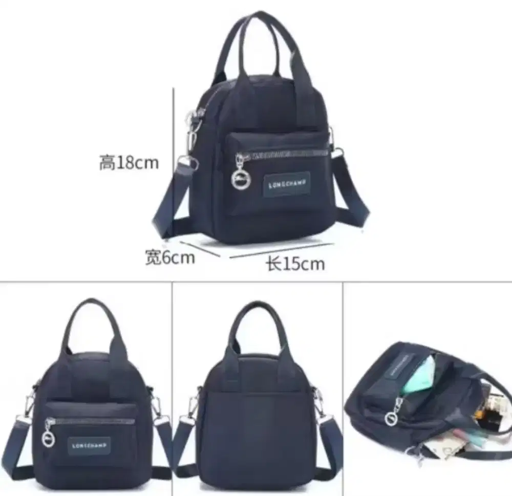 TAS 2 IN 1 JINJING DAN SELEMPANG BAHAN ANTI AIR MERK LONGCHAMP