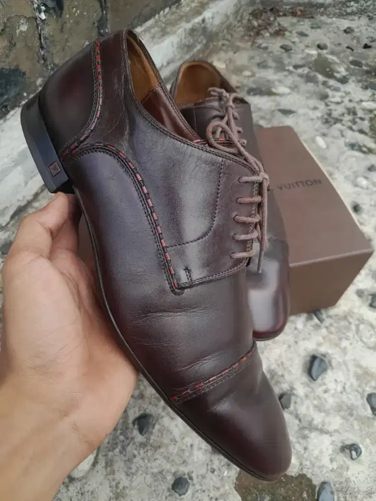 Sepatu Louis Vuitton Loafers Leather Brown Original