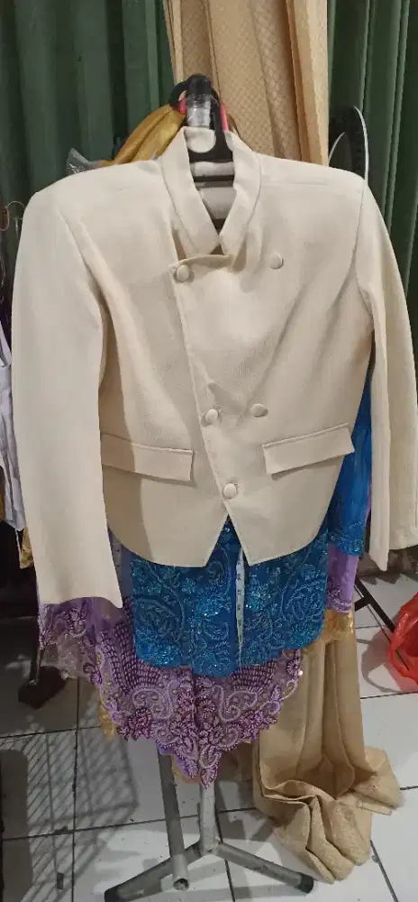 6 pc Beskap cream anak