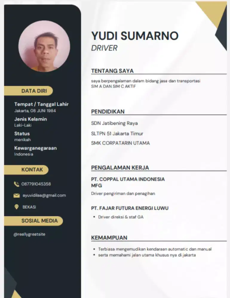 Cari loker driver pribadi