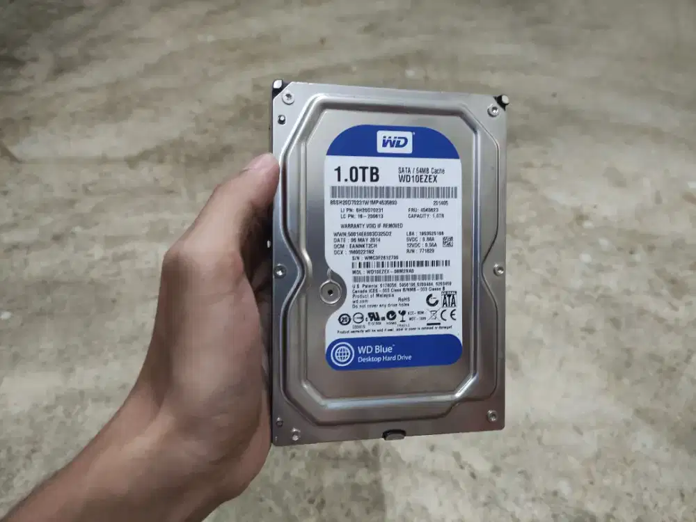 Hardisk pc/komputer wd blue 1tb, 1 terabyte, sentinel 100% semua