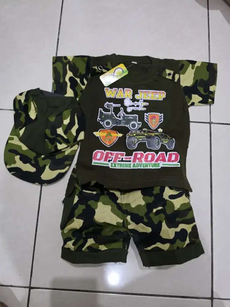 Setelan army dan setelan kemeja anak